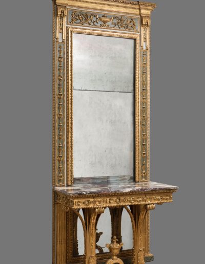Giltwood console-table with mirror