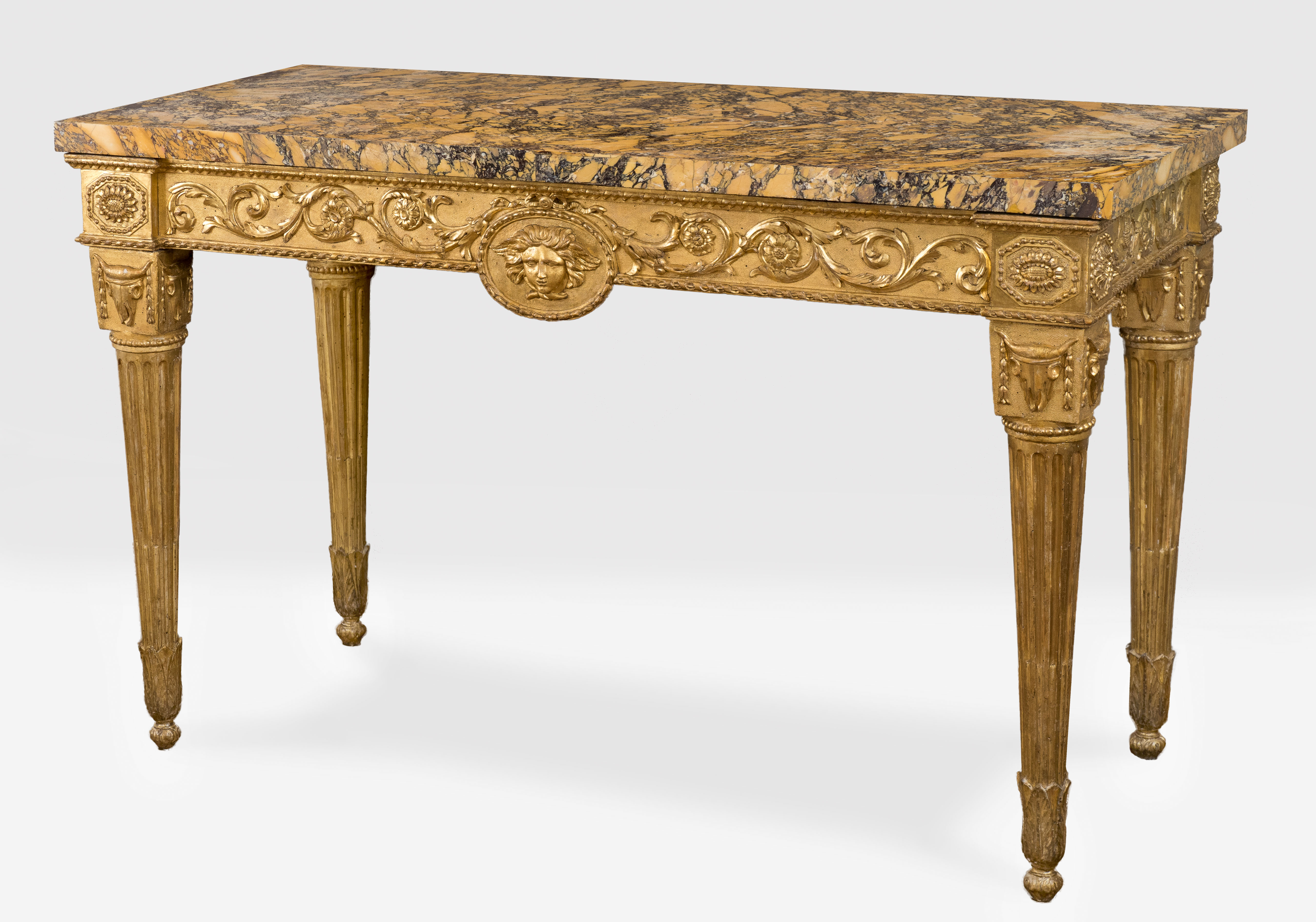 Console table in gilted wood