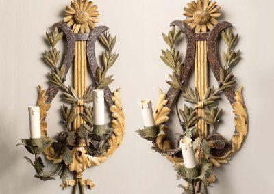 PAIR OF LACQUERED APPLIQUES