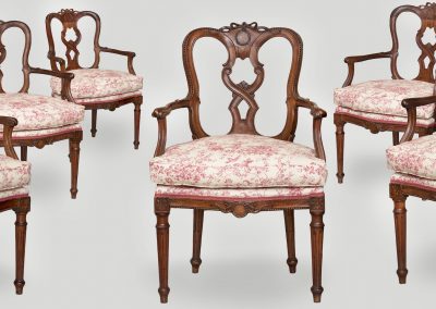 Six armchairs in walnut wood